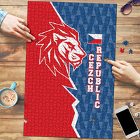 Czech Republic Puzzle with Red Blue Modern Lion Design and Geometric Flag - Wonder Print Shop