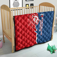 Czech Republic Quilt with Red Blue Modern Lion Design and Geometric Flag - Wonder Print Shop