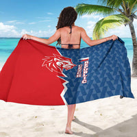 Czech Republic Sarong with Red Blue Modern Lion Design and Geometric Flag - Wonder Print Shop