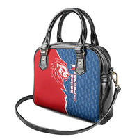 Czech Republic Shoulder Handbag with Red Blue Modern Lion Design and Geometric Flag - Wonder Print Shop