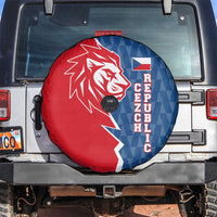 Czech Republic Spare Tire Cover with Red Blue Modern Lion Design and Geometric Flag - Wonder Print Shop