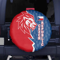 Czech Republic Spare Tire Cover with Red Blue Modern Lion Design and Geometric Flag - Wonder Print Shop