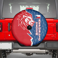 Czech Republic Spare Tire Cover with Red Blue Modern Lion Design and Geometric Flag - Wonder Print Shop