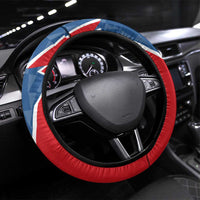Czech Republic Steering Wheel Cover with Red Blue Modern Lion Design and Geometric Flag - Wonder Print Shop