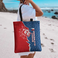 Czech Republic Tote Bag with Red Blue Modern Lion Design and Geometric Flag - Wonder Print Shop