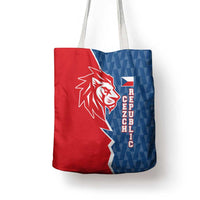 Czech Republic Tote Bag with Red Blue Modern Lion Design and Geometric Flag - Wonder Print Shop