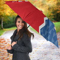 Czech Republic Umbrella with Red Blue Modern Lion Design and Geometric Flag - Wonder Print Shop