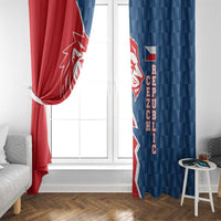 Czech Republic Window Curtain with Red Blue Modern Lion Design and Geometric Flag - Wonder Print Shop