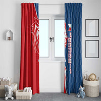 Czech Republic Window Curtain with Red Blue Modern Lion Design and Geometric Flag - Wonder Print Shop