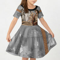 Judgement of Paris Kid Short Sleeve Dress Ancient Greek Mythology Classical Painting