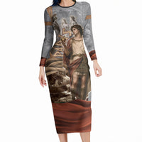 Judgement of Paris Long Sleeve Bodycon Dress Ancient Greek Mythology Classical Painting