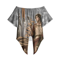 Judgement of Paris Off Shoulder Wrap Waist Top Ancient Greek Mythology Classical Painting