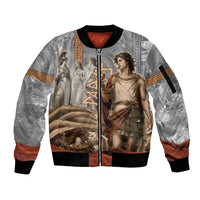 Judgement of Paris Sleeve Zip Bomber Jacket Ancient Greek Mythology Classical Painting