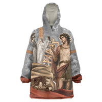 Judgement of Paris Wearable Blanket Hoodie Ancient Greek Mythology Classical Painting