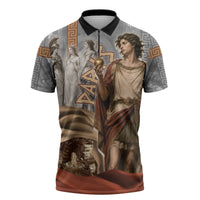 Judgement of Paris Zipper Polo Shirt Ancient Greek Mythology Classical Painting