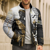 Paris Of Troy Bomber Puffer Jacket Golden Apple Ancient Greek Mythology