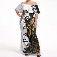 Paris Of Troy Off Shoulder Maxi Dress Golden Apple Ancient Greek Mythology