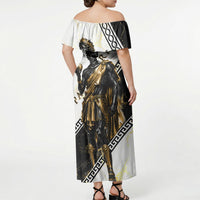 Paris Of Troy Off Shoulder Maxi Dress Golden Apple Ancient Greek Mythology