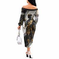 Paris Of Troy Off The Shoulder Long Sleeve Dress Golden Apple Ancient Greek Mythology