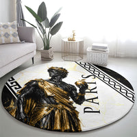 Paris Of Troy Round Carpet Golden Apple Ancient Greek Mythology
