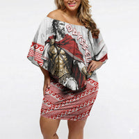 Odysseus Off Shoulder Short Dress King Of Ithaca - Ancient Greek Mythology