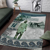 Odysseus King Of Ithaca Area Rug Ancient Greek Statue Mosaic Classic Mythology Art