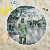 Odysseus King Of Ithaca Beach Blanket Ancient Greek Statue Mosaic Classic Mythology Art