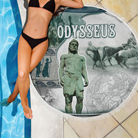 Odysseus King Of Ithaca Beach Blanket Ancient Greek Statue Mosaic Classic Mythology Art