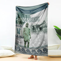 Odysseus King Of Ithaca Blanket Ancient Greek Statue Mosaic Classic Mythology Art