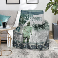 Odysseus King Of Ithaca Blanket Ancient Greek Statue Mosaic Classic Mythology Art
