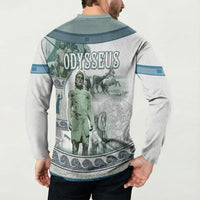 Odysseus King Of Ithaca Button Sweatshirt Ancient Greek Statue Mosaic Classic Mythology Art
