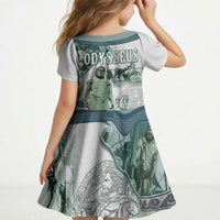 Odysseus King Of Ithaca Kid Short Sleeve Dress Ancient Greek Statue Mosaic Classic Mythology Art