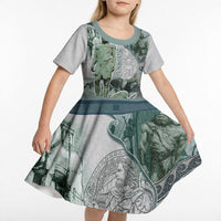Odysseus King Of Ithaca Kid Short Sleeve Dress Ancient Greek Statue Mosaic Classic Mythology Art