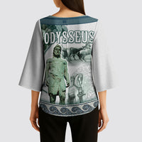 Odysseus King Of Ithaca Kimono Sleeve Blouse Ancient Greek Statue Mosaic Classic Mythology Art
