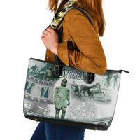Odysseus King Of Ithaca Leather Tote Bag Ancient Greek Statue Mosaic Classic Mythology Art