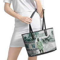 Odysseus King Of Ithaca Leather Tote Bag Ancient Greek Statue Mosaic Classic Mythology Art