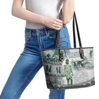 Odysseus King Of Ithaca Leather Tote Bag Ancient Greek Statue Mosaic Classic Mythology Art