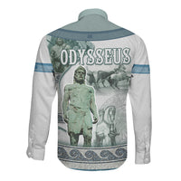 Odysseus King Of Ithaca Long Sleeve Button Shirt Ancient Greek Statue Mosaic Classic Mythology Art