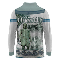 Odysseus King Of Ithaca Long Sleeve Polo Shirt Ancient Greek Statue Mosaic Classic Mythology Art