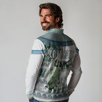 Odysseus King Of Ithaca Long Sleeve Polo Shirt Ancient Greek Statue Mosaic Classic Mythology Art