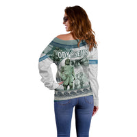 Odysseus King Of Ithaca Off Shoulder Sweater Ancient Greek Statue Mosaic Classic Mythology Art