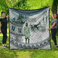 Odysseus King Of Ithaca Quilt Ancient Greek Statue Mosaic Classic Mythology Art