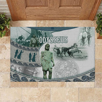 Odysseus King Of Ithaca Rubber Doormat Ancient Greek Statue Mosaic Classic Mythology Art
