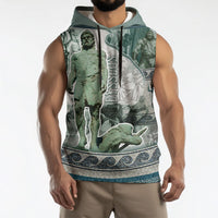 Odysseus King Of Ithaca Sleeveless Hoodie Ancient Greek Statue Mosaic Classic Mythology Art