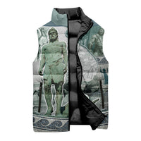 Odysseus King Of Ithaca Sleeveless Puffer Jacket Ancient Greek Statue Mosaic Classic Mythology Art