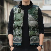 Odysseus King Of Ithaca Sleeveless Puffer Jacket Ancient Greek Statue Mosaic Classic Mythology Art