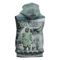 Odysseus King Of Ithaca Sleeveless Zip Hoodie Ancient Greek Statue Mosaic Classic Mythology Art