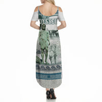 Odysseus King Of Ithaca Summer Maxi Dress Ancient Greek Statue Mosaic Classic Mythology Art