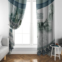 Odysseus King Of Ithaca Window Curtain Ancient Greek Statue Mosaic Classic Mythology Art