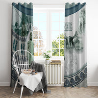 Odysseus King Of Ithaca Window Curtain Ancient Greek Statue Mosaic Classic Mythology Art